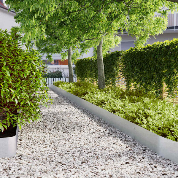 vidaXL Lawn Edgings 30 pcs 20x103 cm Galvanised Steel