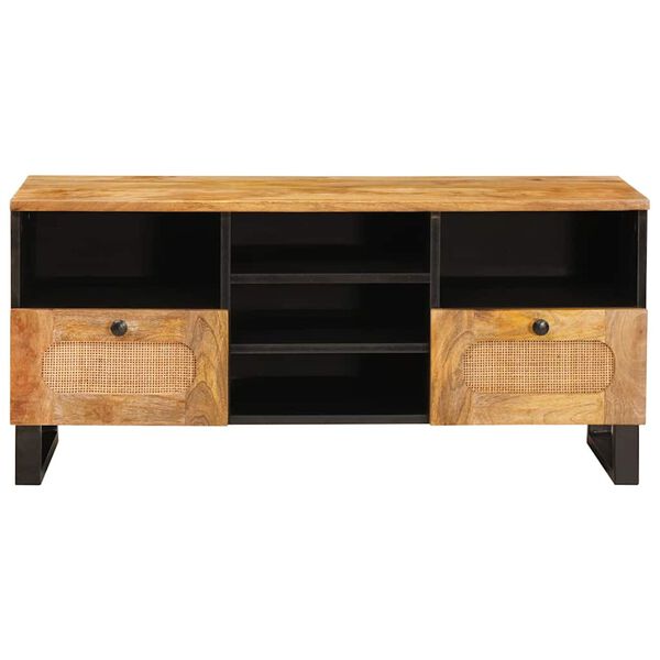 vidaXL TV Cabinet with Drawer Brown 100 x 33 x 46 cm Solid Mango Wood