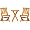 vidaXL 3 Piece Folding Bistro Set Solid Wood Acacia