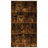 vidaXL Bookcase Smoked Oak 80x24x143 cm Engineered Wood