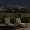 vidaXL Garden Parasol with LED Lights and Steel Pole 300cm Anthracite
