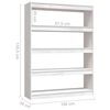 vidaXL Book Cabinet/Room Divider White 100x30x135.5 cm Solid Pinewood