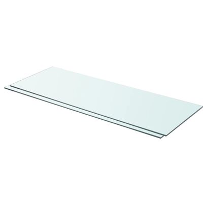 vidaXL Shelves 2 pcs Panel Glass Clear 80x30 cm