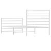 vidaXL Metal Bed Frame without Mattress with Footboard White 90x190cm