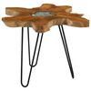 vidaXL Coffee Table 70x45 cm Solid Teak Wood and Polyresin