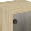 vidaXL Side Cabinet with Glass Doors Sonoma Oak 35x37x75.5 cm
