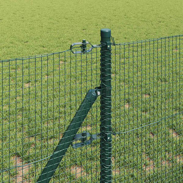 vidaXL Fence Post Green 50 x 0.4 m (16 x 16 mm mesh) Steel and PVC