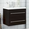 vidaXL Bathroom Sink Cabinet with Built-in Basin Black