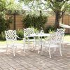 vidaXL Garden Dining Set 5 pcs White Aluminium