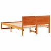vidaXL Bed Frame with Headboard Wax Brown 140 x 190 cm Solid Pine Wood