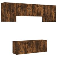 vidaXL 6 Piece TV Wall Units Smoked Oak Engineered Wood