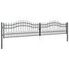 vidaXL Fence Gate with Spear Top with Lock Grey 404 x 75 cm Steel