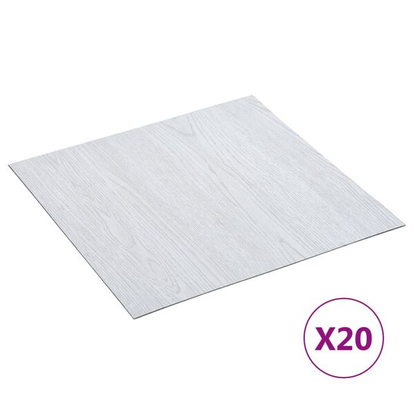 vidaXL Self-adhesive Flooring Planks 20 pcs PVC 1.86 m² White