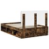 vidaXL Bed Frame Smoked Oak 135 x 190 cm Solid Pine Wood