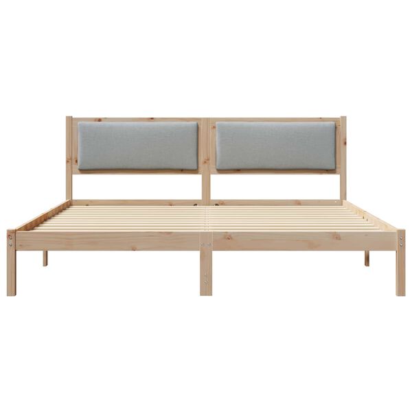 vidaXL Bed Frame Light Grey 180 x 200 cm Solid Pine Wood