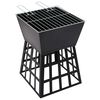 vidaXL 2-in-1 Fire Pit and BBQ 34x34x48 cm Steel