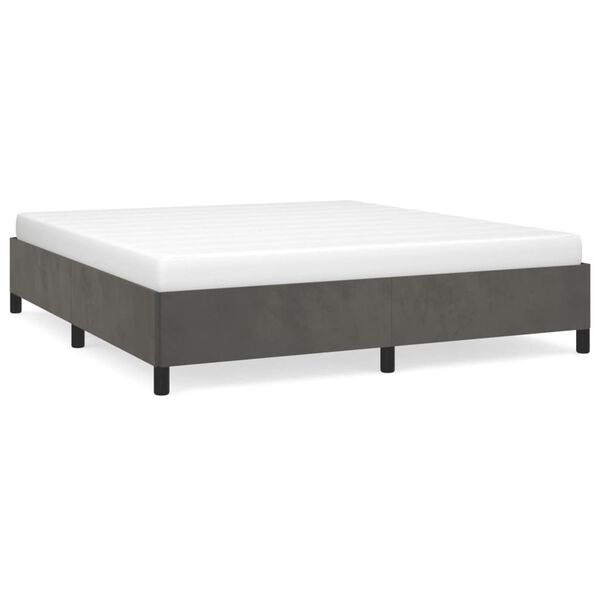 vidaXL Bed Frame without Mattress Dark Grey Super King Velvet