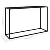 vidaXL Console Table Black 120x35x75 cm Tempered Glass