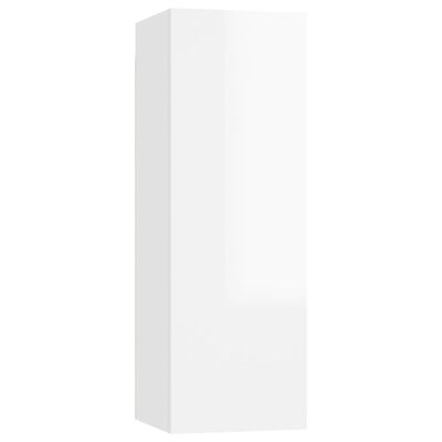 vidaXL TV Cabinets 2 pcs High Gloss White 30.5x30x90 cm Engineered Wood