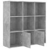 vidaXL Book Cabinet Concrete Grey 98x30x98 cm Engineered Wood