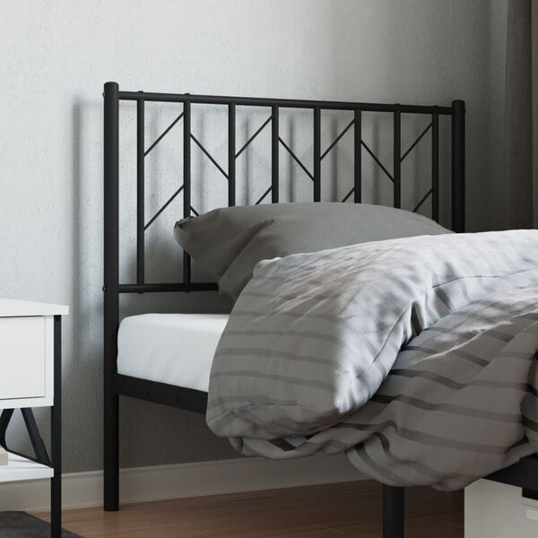 vidaXL Metal Replace Headboard Black 90 cm