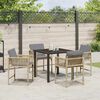 vidaXL Garden Dining Set 5 pcs Beige Poly Rattan