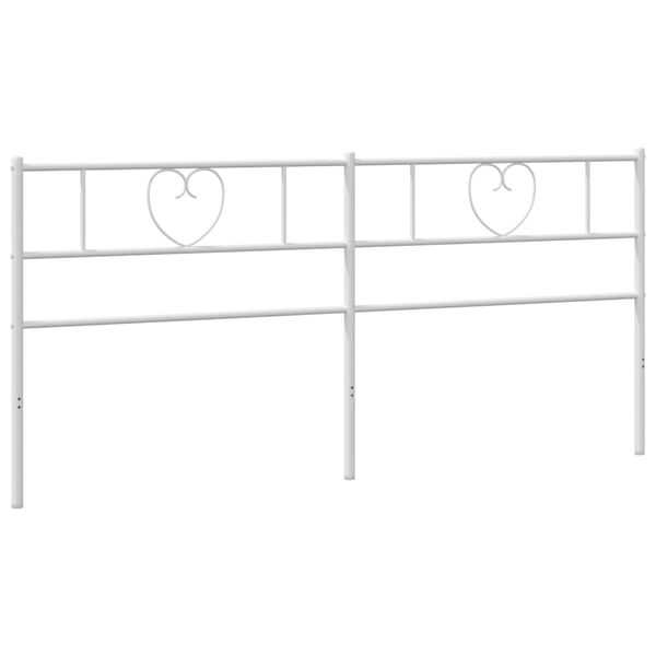 vidaXL Metal Replace Headboard White 193 cm