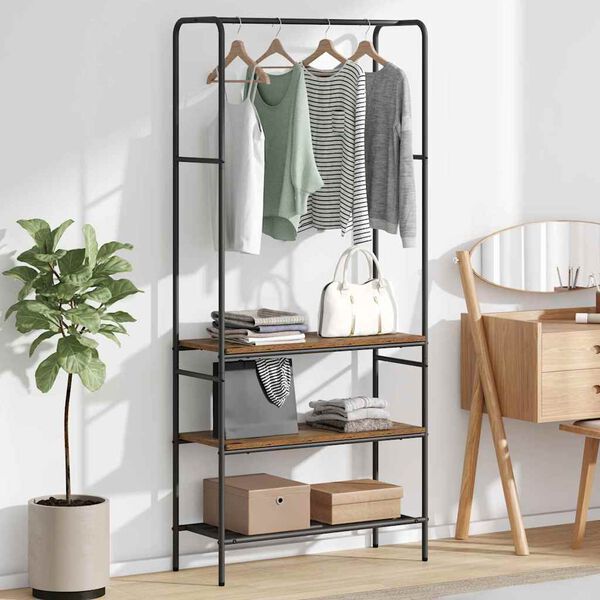 vidaXL Clothes Rack Old wood 77 x 30 x 171 cm Engineered Wood