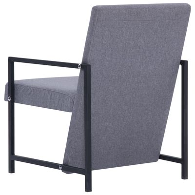 vidaXL Armchair with Chrome Feet Light Grey Fabric