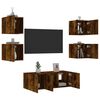 vidaXL 6 Piece TV Wall Units with LED Smoked Oak Engineered Wood