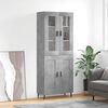 vidaXL Highboard Concrete Grey 69.5x34x180 cm Engineered Wood