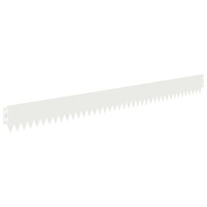 vidaXL Lawn Edging 10 pcs 103 x 10 cm Steel White