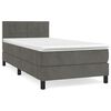 vidaXL Box Spring Bed with Mattress Dark Grey 80x200 cm Velvet