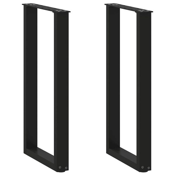vidaXL Console Table Legs U-Shaped 2 pcs Black 28x(72-73) cm Steel