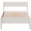 vidaXL Bed Frame without Mattress White 75x190 cm Small Single Solid Wood Pine
