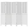vidaXL Room Divider 5 Panels White Solid Wood Paulownia