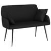vidaXL 2 Seater Sofa with Metal Legs 2-Seater Black Faux Leather