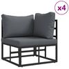 vidaXL Garden Sofa Set 12 pcs Black Metal