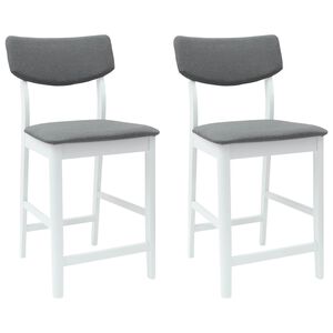 vidaXL Dining Chairs 2 pcs White 48 x 49 x 95 cm Solid Rubber Wood