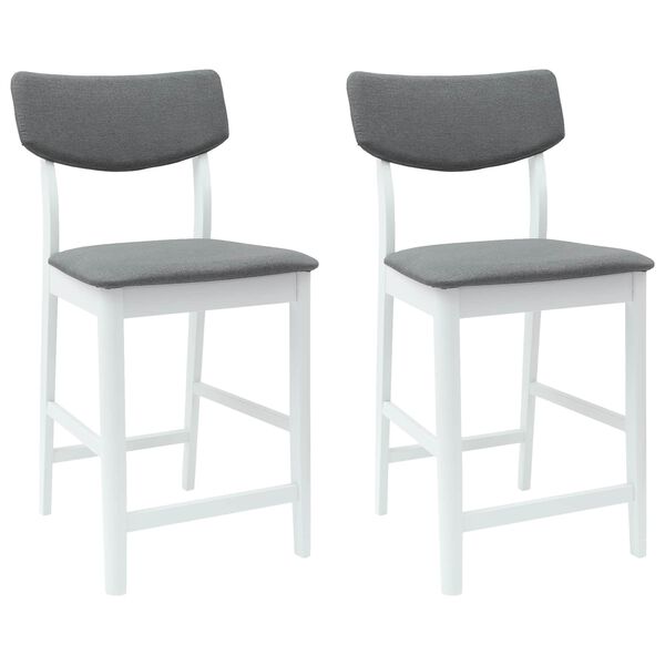 vidaXL Dining Chairs 2 pcs White 48 x 49 x 95 cm Solid Rubber Wood