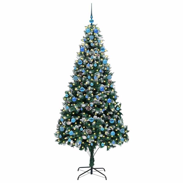 vidaXL Artificial Christmas Tree with 300 LEDs with Stand Green 210 cm