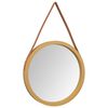 vidaXL Wall Mirror with Strap Gold &Oslash; 45 cm