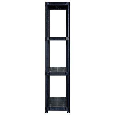 vidaXL Storage Shelf 4-Tier Black 183x30.5x130 cm Plastic