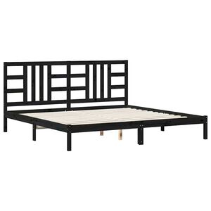 vidaXL Bed Frame without Mattress Black 200x200 cm Solid Wood