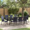 vidaXL Garden Dining Set 5 pcs Black Powder-Coated Steel