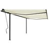 vidaXL Manual Retractable Awning with LED 4x3 m Cream