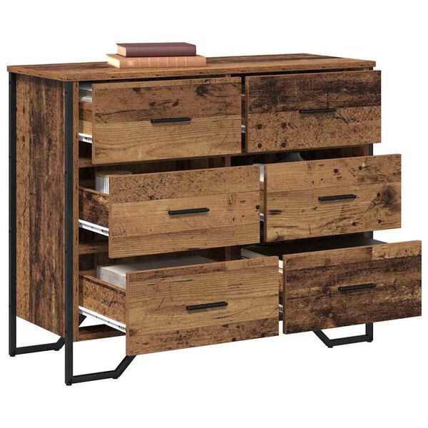 vidaXL Chest of Drawers with Drawer 2 pcs Old Wood 91 x 35.5 x 74.5 cm