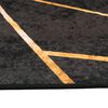 vidaXL Rug Washable Black and Gold 80x300 cm