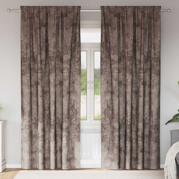 vidaXL Velvet Curtains 2 pcs Cappuccino 245 x 140 cm Velvet
