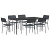 vidaXL Dining Set 7 pcs Anthracite Steel
